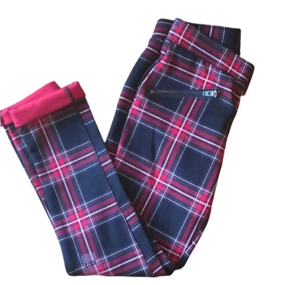 Girls Plaid Ponte Knit Pull On Jeggings